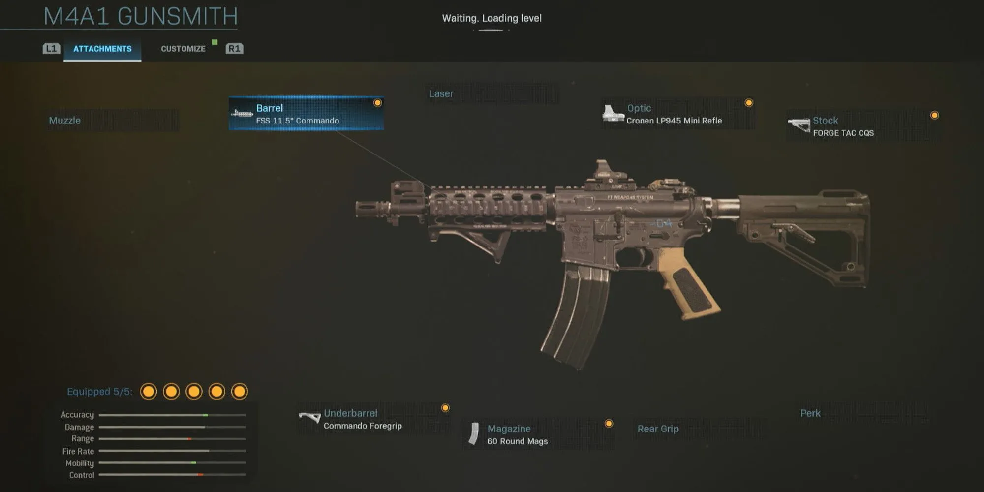 Hệ thống Gunsmith chi tiết trong Call of Duty: Modern Warfare (2019), cho phép tùy chỉnh súng M4A1 với hàng trăm phụ kiện.