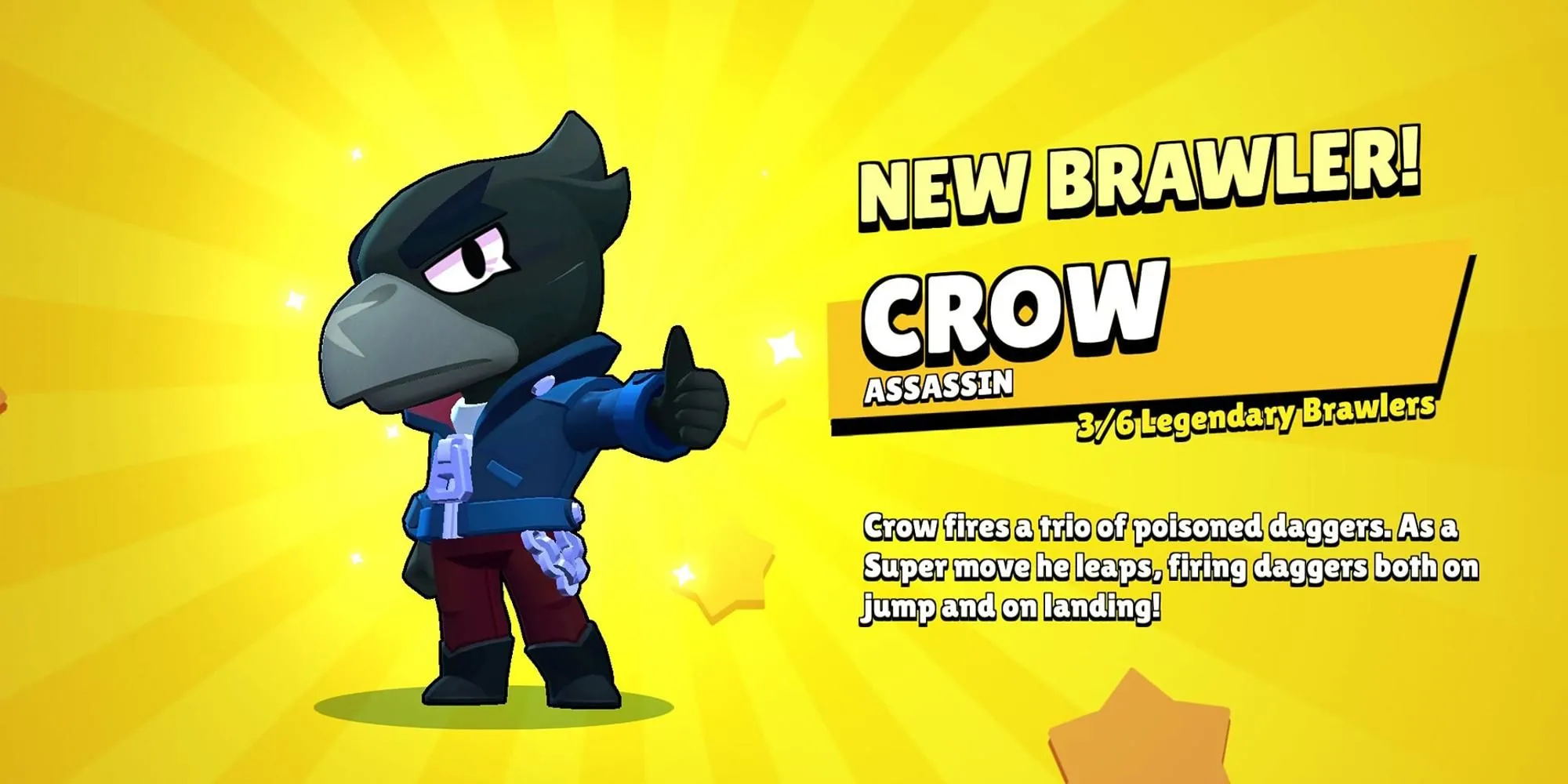Hình ảnh Brawler Crow đầy đủ trong game Brawl Stars.