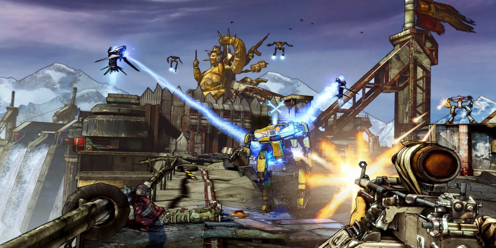 Hình ảnh các Vault Hunter, nhân vật chính trong tựa game looter shooter hài hước Borderlands 2.