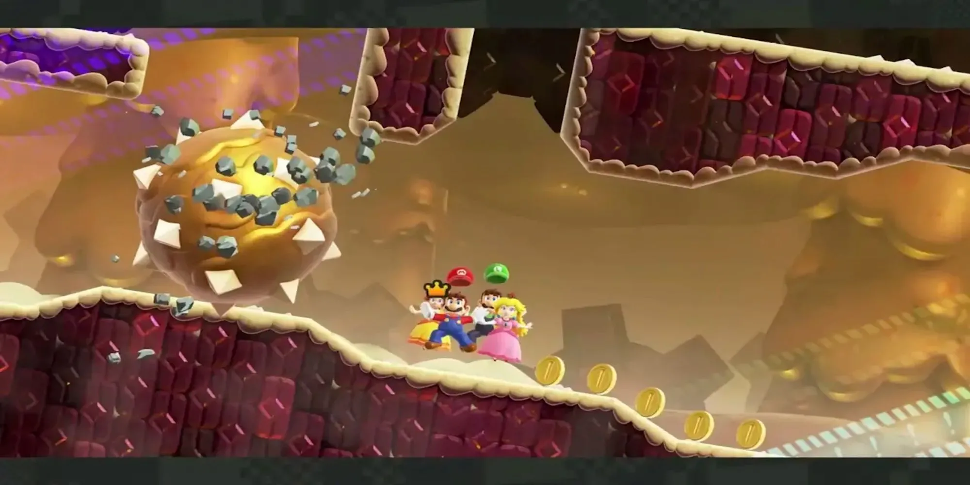 Hình ảnh Mario hóa Voi trong Super Mario Bros. Wonder với đồ họa tươi sáng