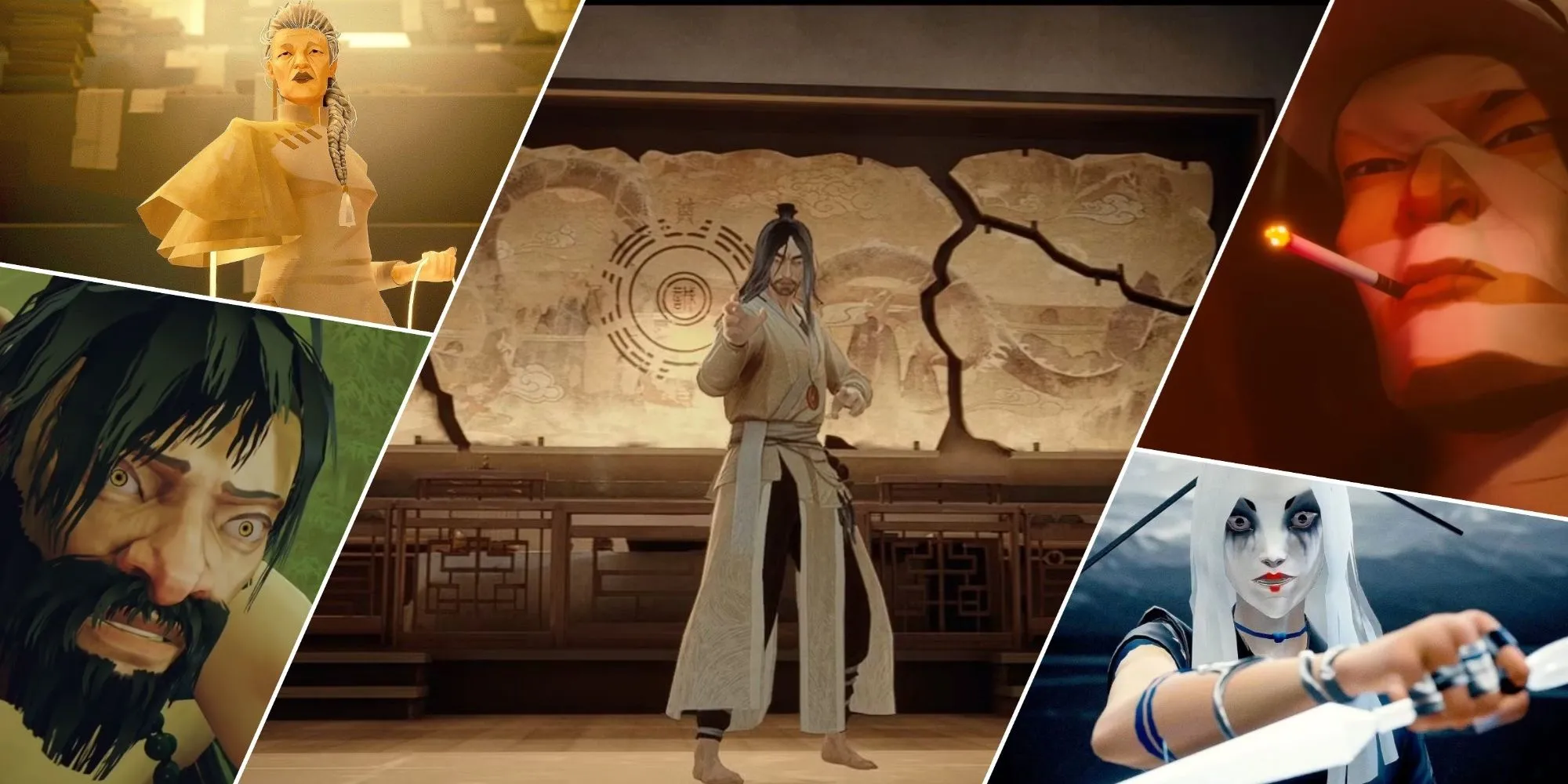 Hình ảnh năm tên trùm chính từ game đối kháng Sifu