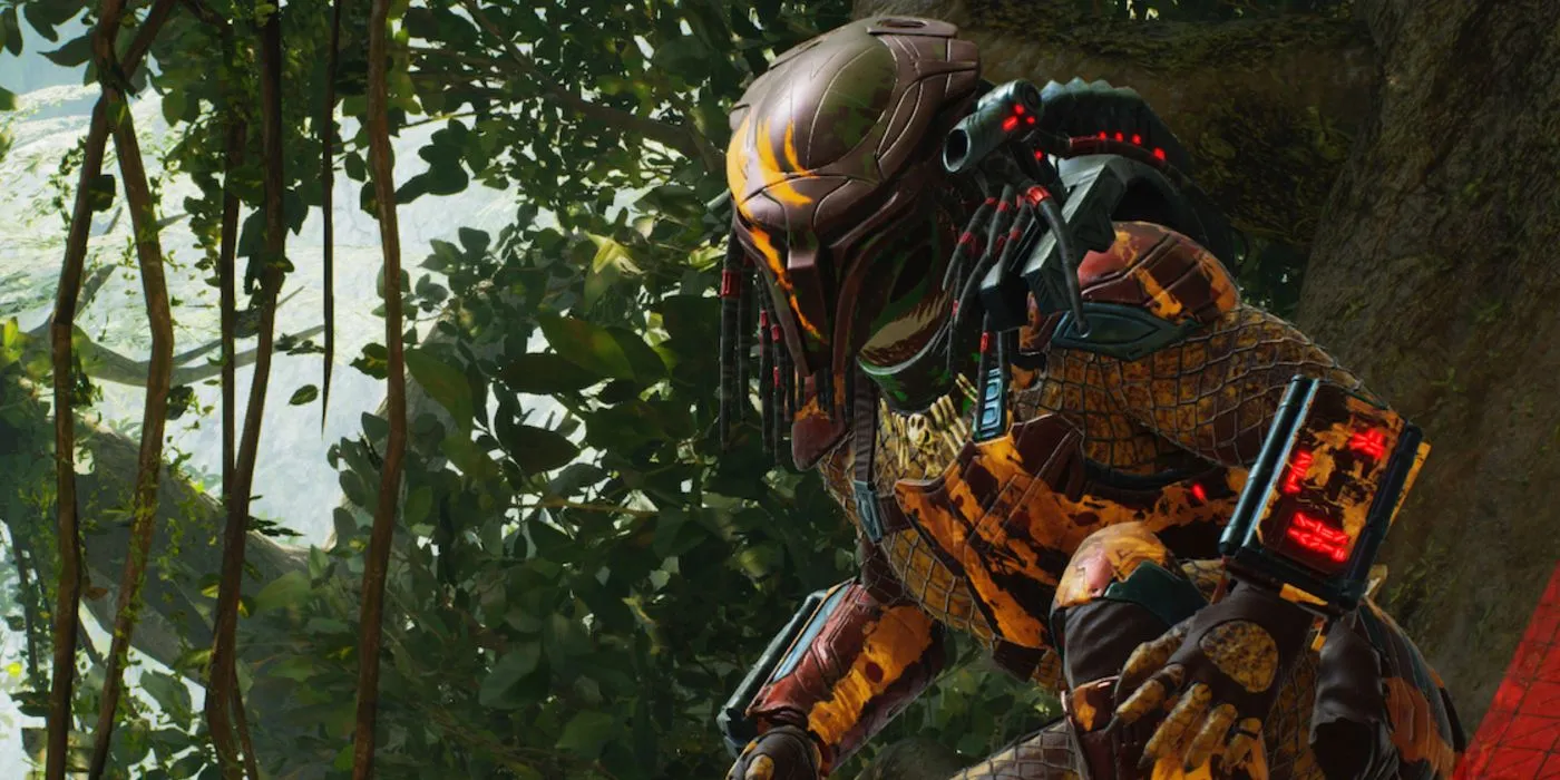 Hình ảnh nhân vật với trang phục màu cam trong Predator: Hunting Grounds - Game multiplayer bất đối xứng bị chê bai.