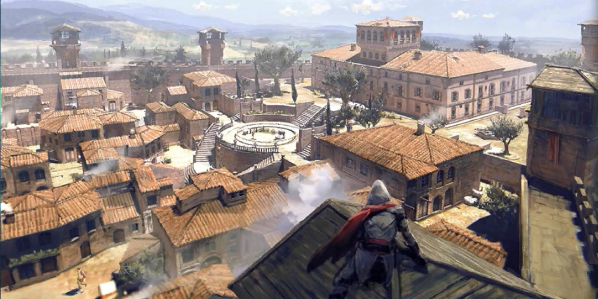 Hình ảnh pháo đài Monteriggioni trong game Assassin's Creed II