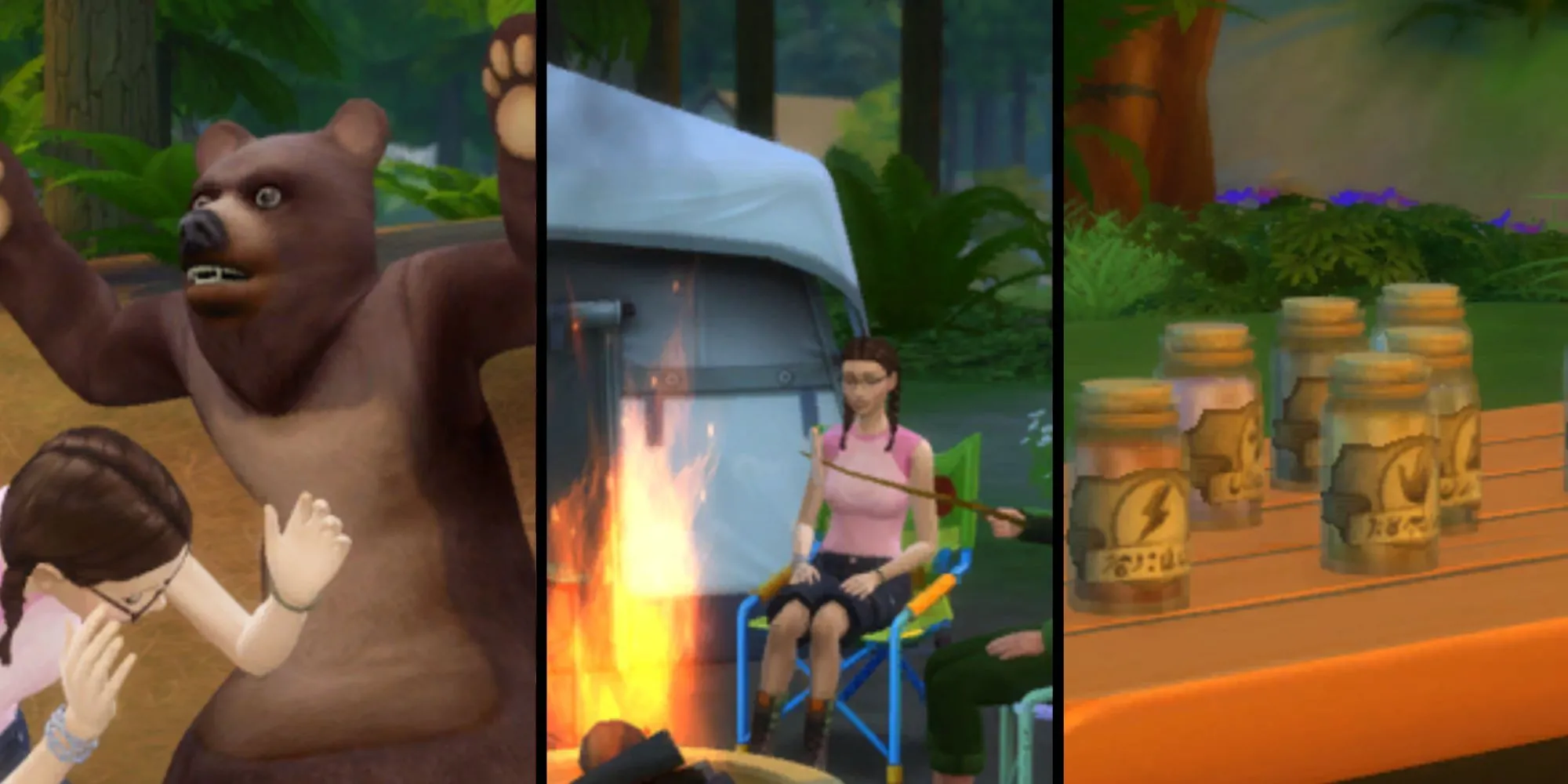 Hình ảnh Sims đi cắm trại tại khu vực Granite Falls trong gói Outdoor Retreat của The Sims 4