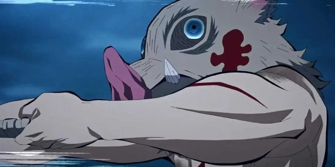 Inosuke sử dụng Hơi Thở Của Thú trong Demon Slayer