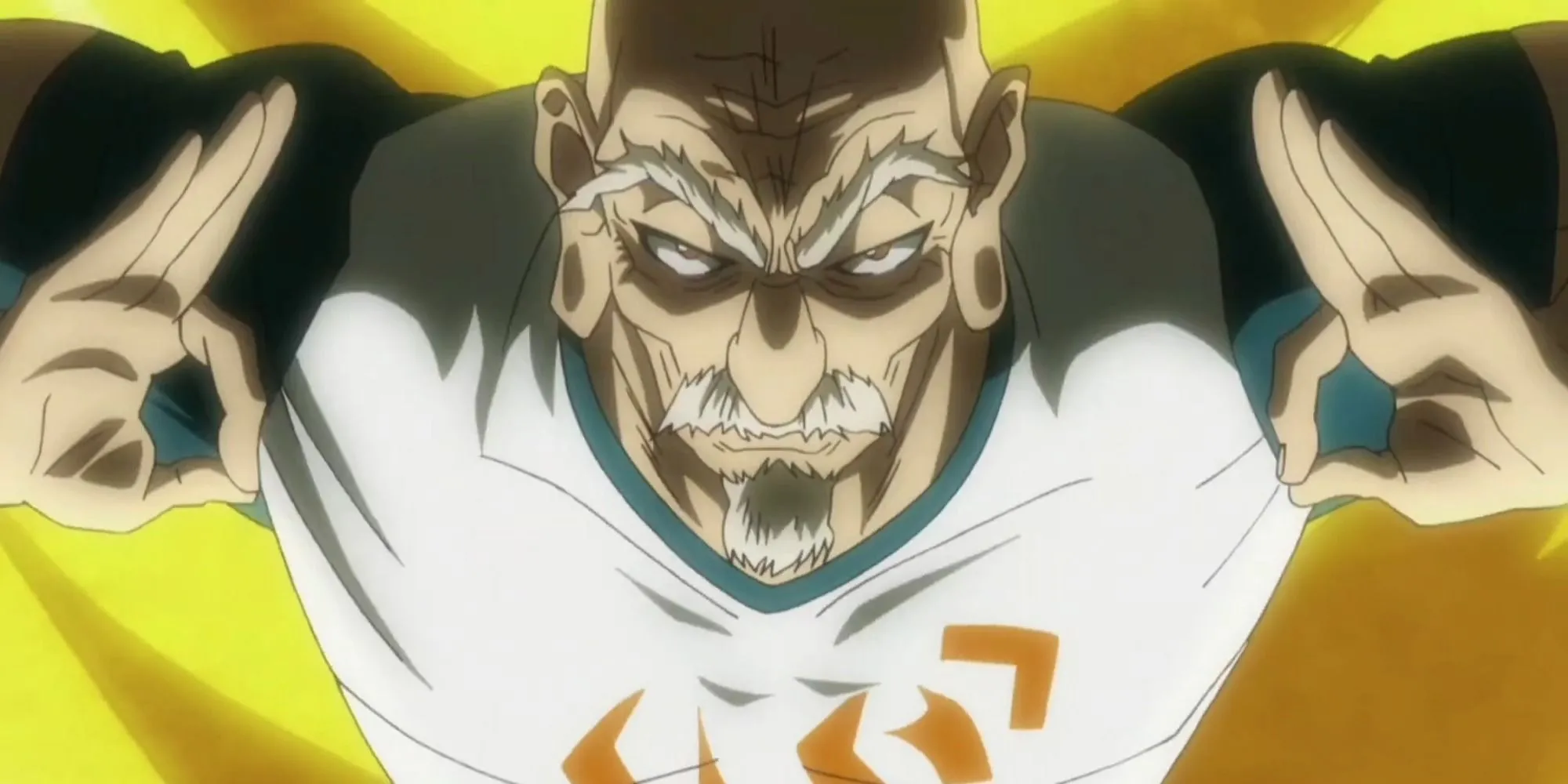 Isaac Netero Hunter X Hunter làm động tác tay