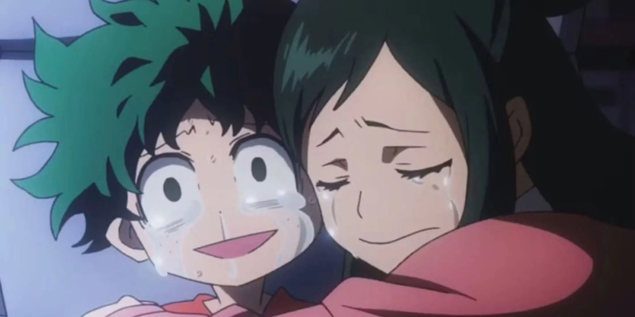 Izuku Midoriya My Hero Academia nhìn lên trời với vẻ quyết tâm