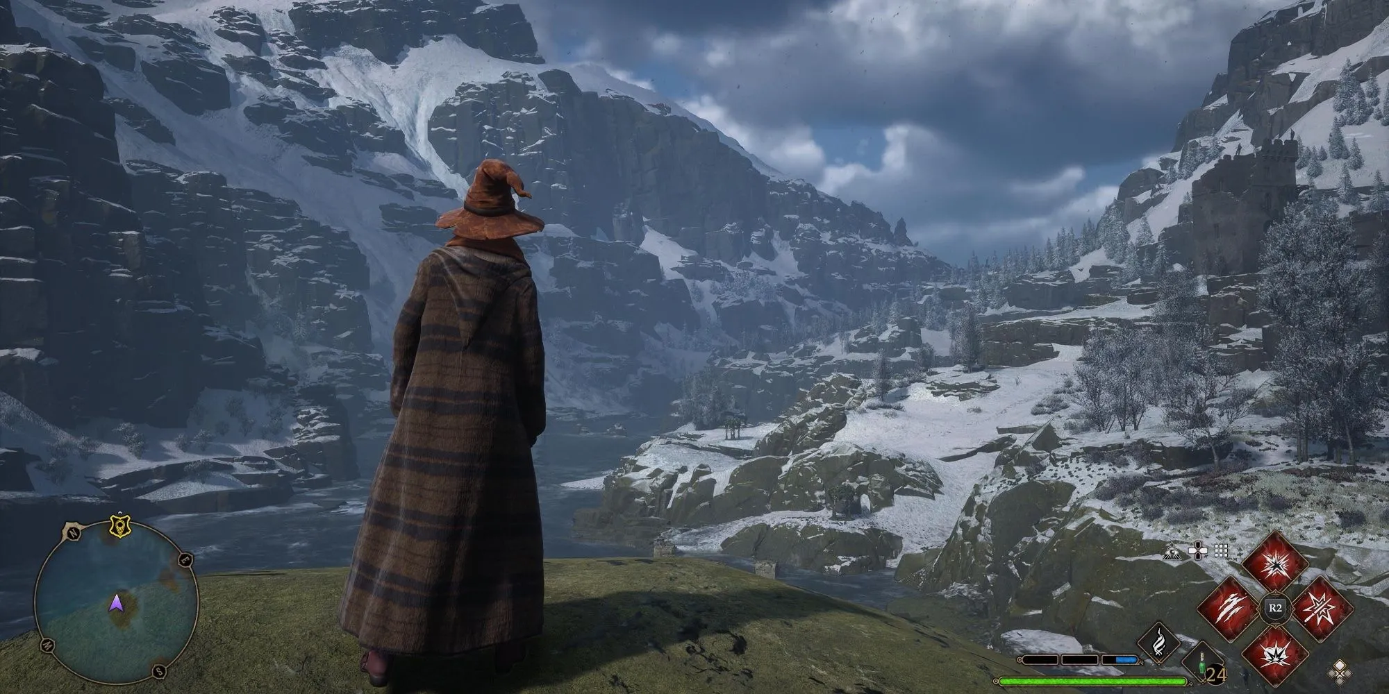 Khung cảnh bãi biển phía Nam Feldcroft trong Hogwarts Legacy