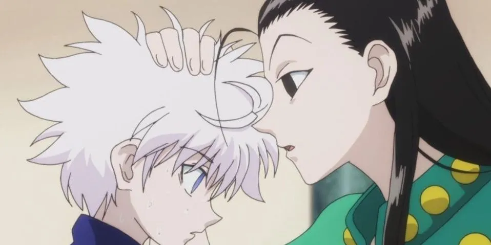 Killua Zoldyck và Illumi Zoldyck trong Hunter x Hunter thể hiện sự căng thẳng