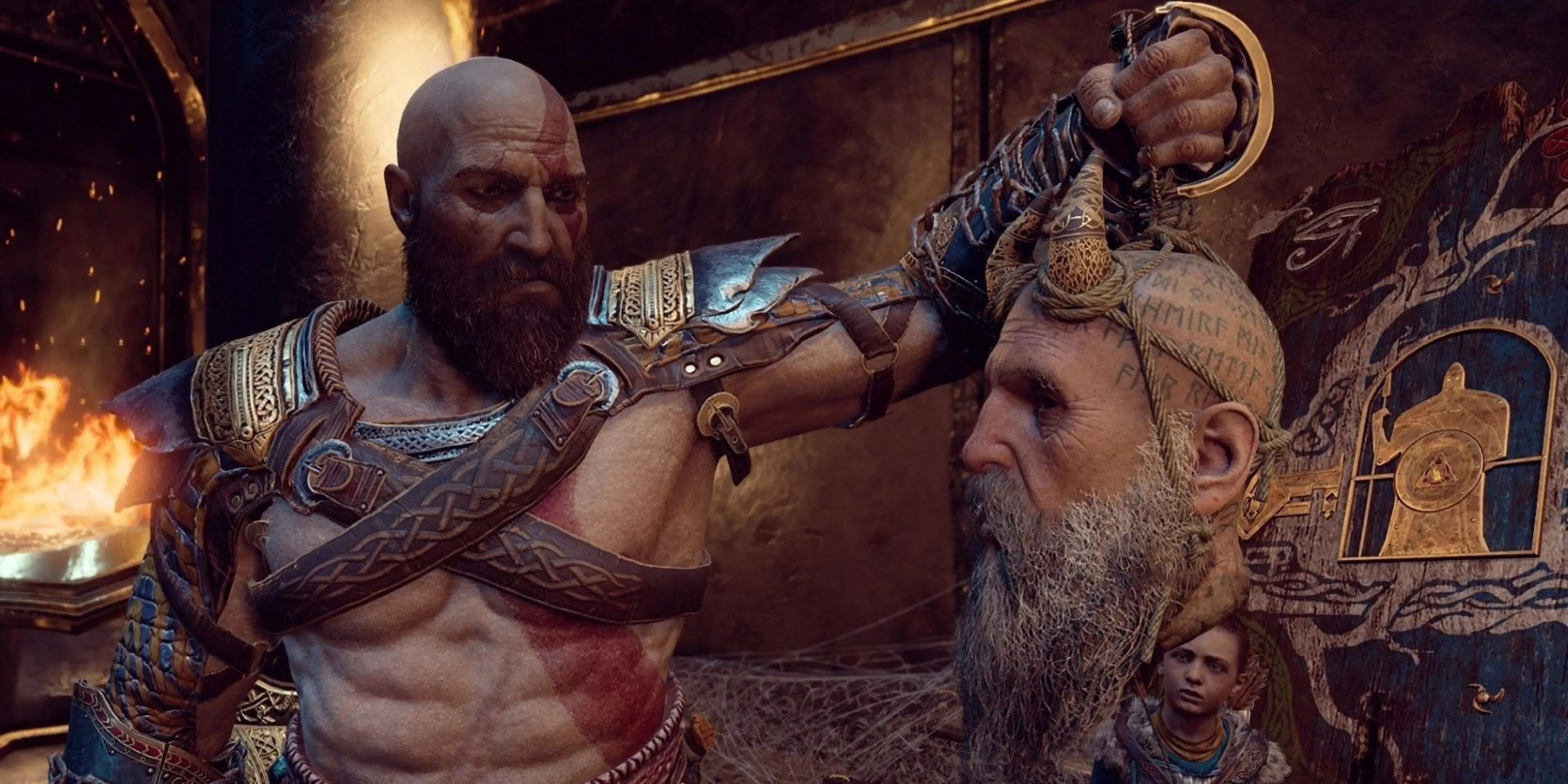Kratos và Mimir trong game God of War (2018).