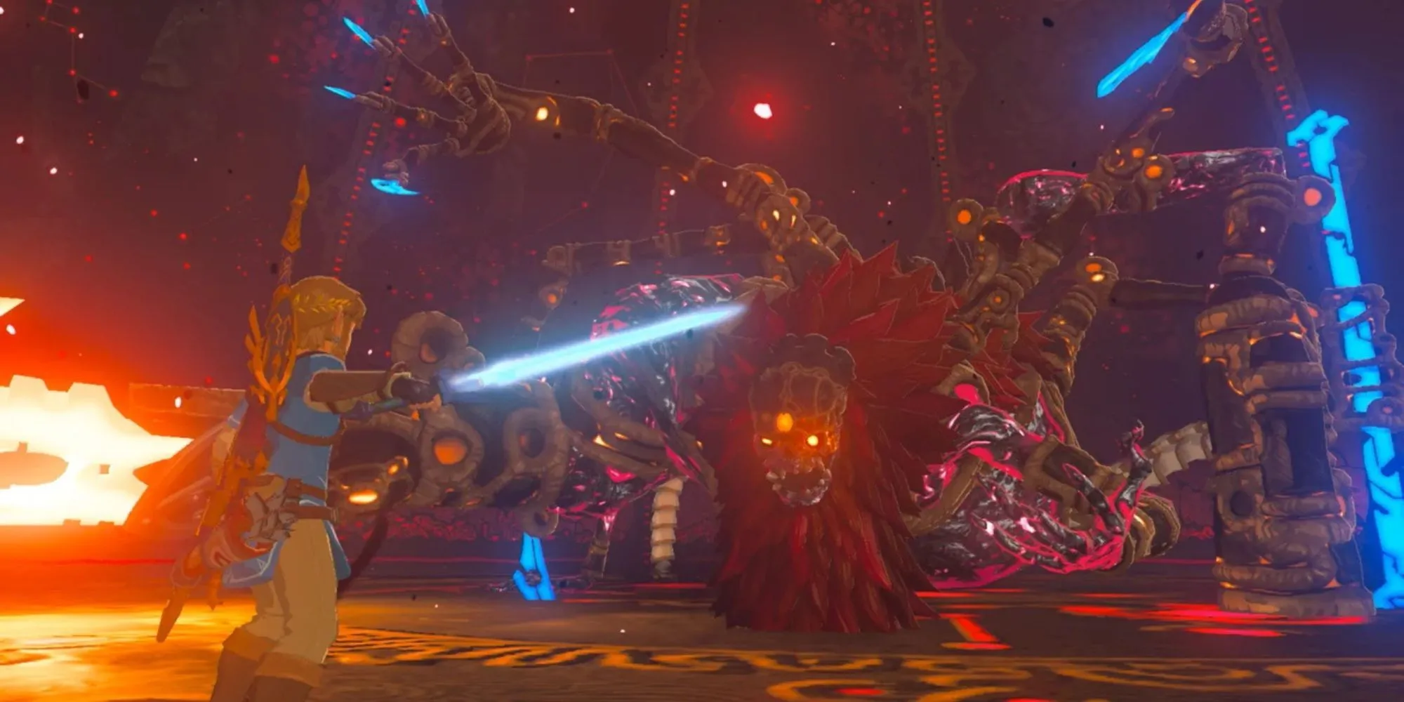 Link đối đầu với Calamity Ganon trong The Legend of Zelda: Breath of the Wild