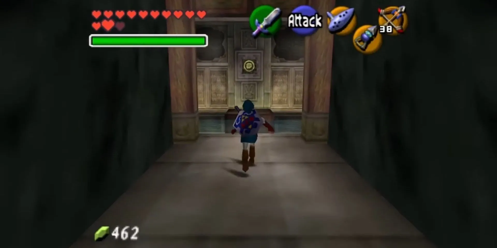 Link tiến vào Đền Nước trong The Legend of Zelda Ocarina of Time
