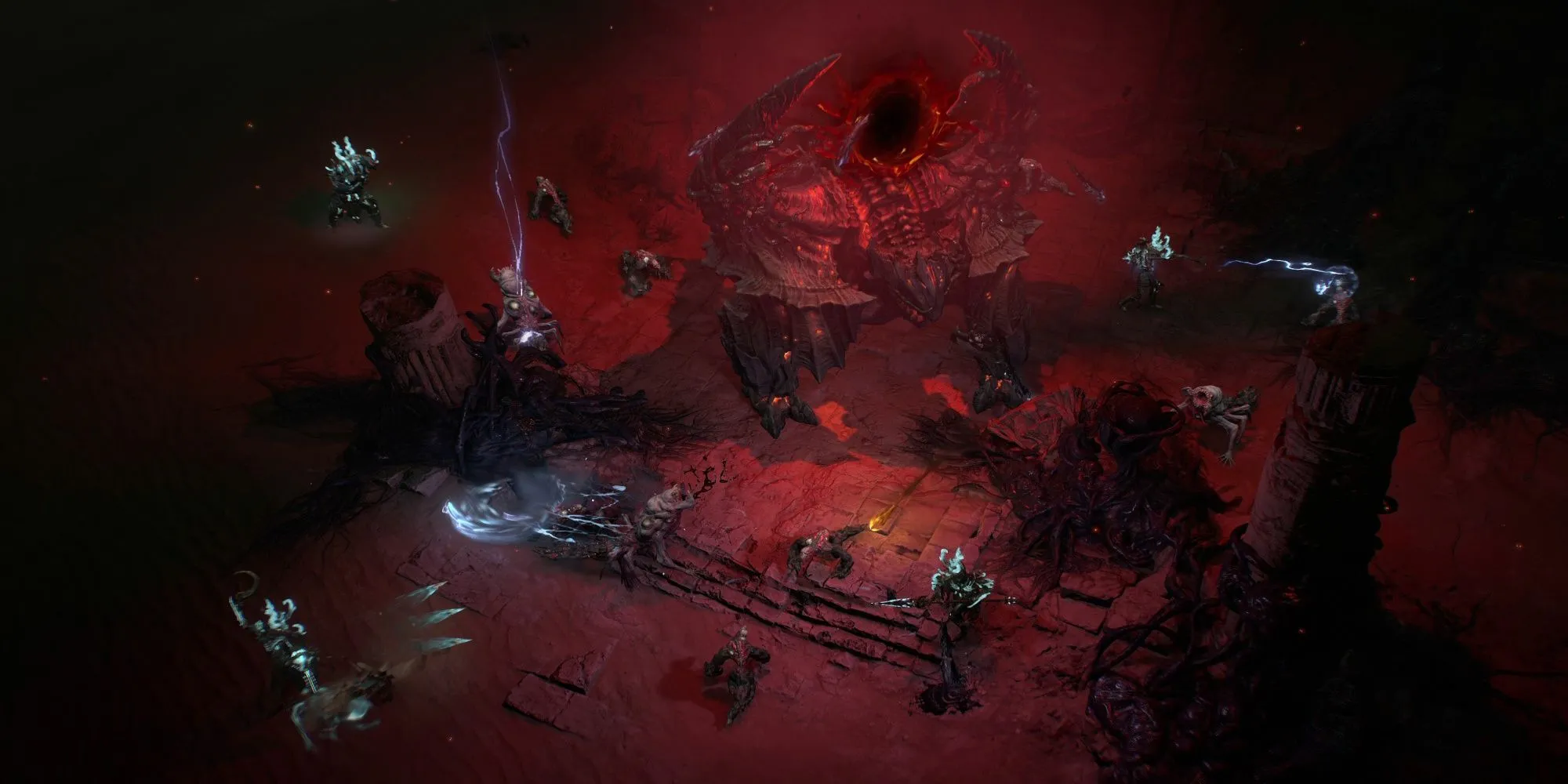Lối chơi Diablo 4 trên Steam, nhân vật chiến đấu với quái vật trong hầm ngục
