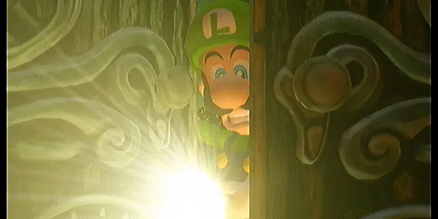 Luigi sợ hãi trong Luigi's Mansion, tựa game kinh dị nhẹ nhàng trên GameCube