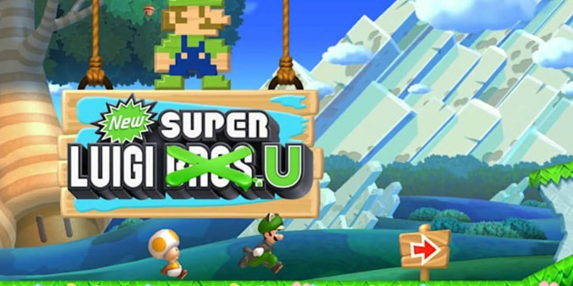 Luigi và Yellow Toad trong New Super Mario Bros Wii U