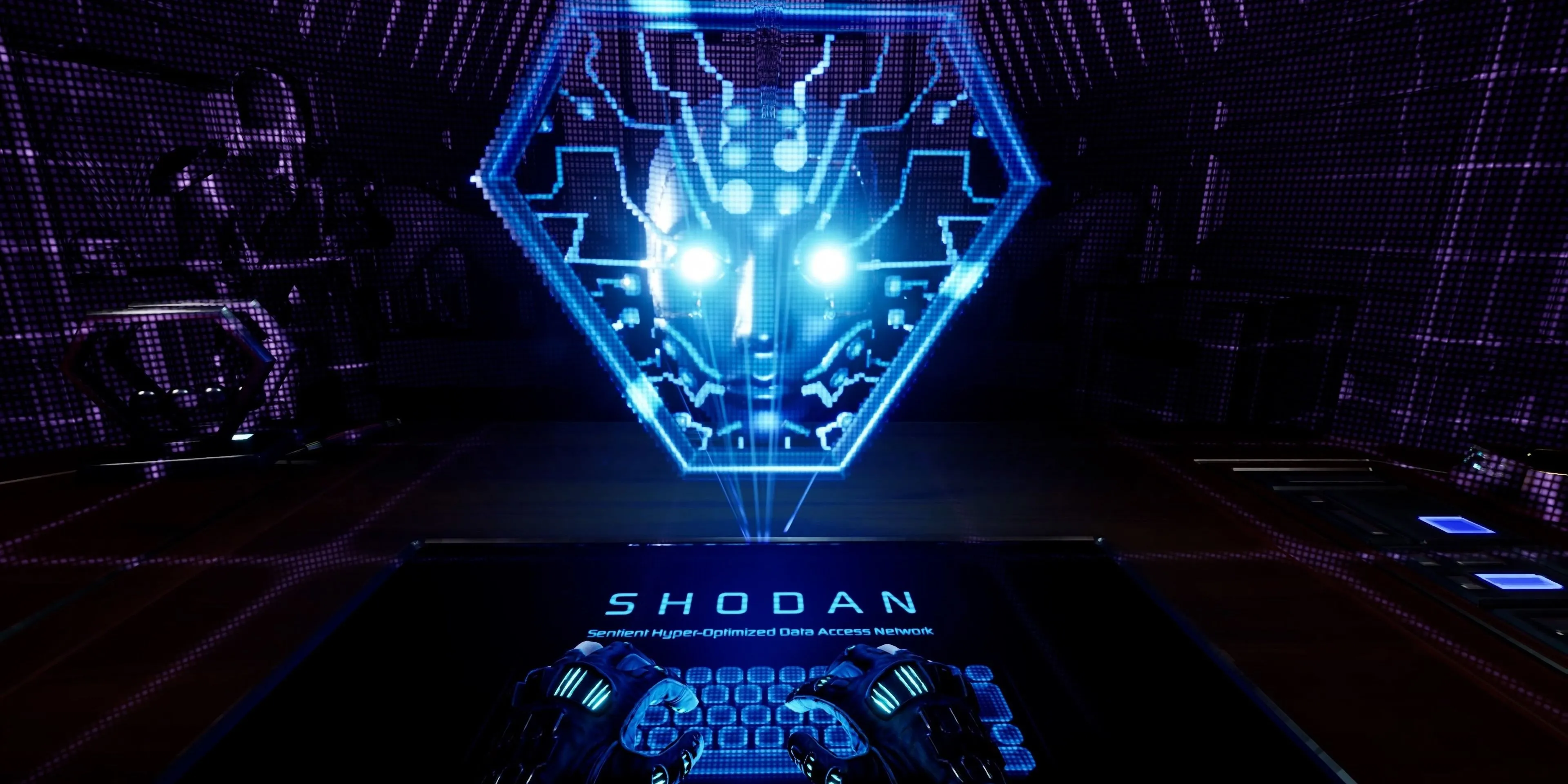 Màn hình chiến đấu trong System Shock phiên bản PSN