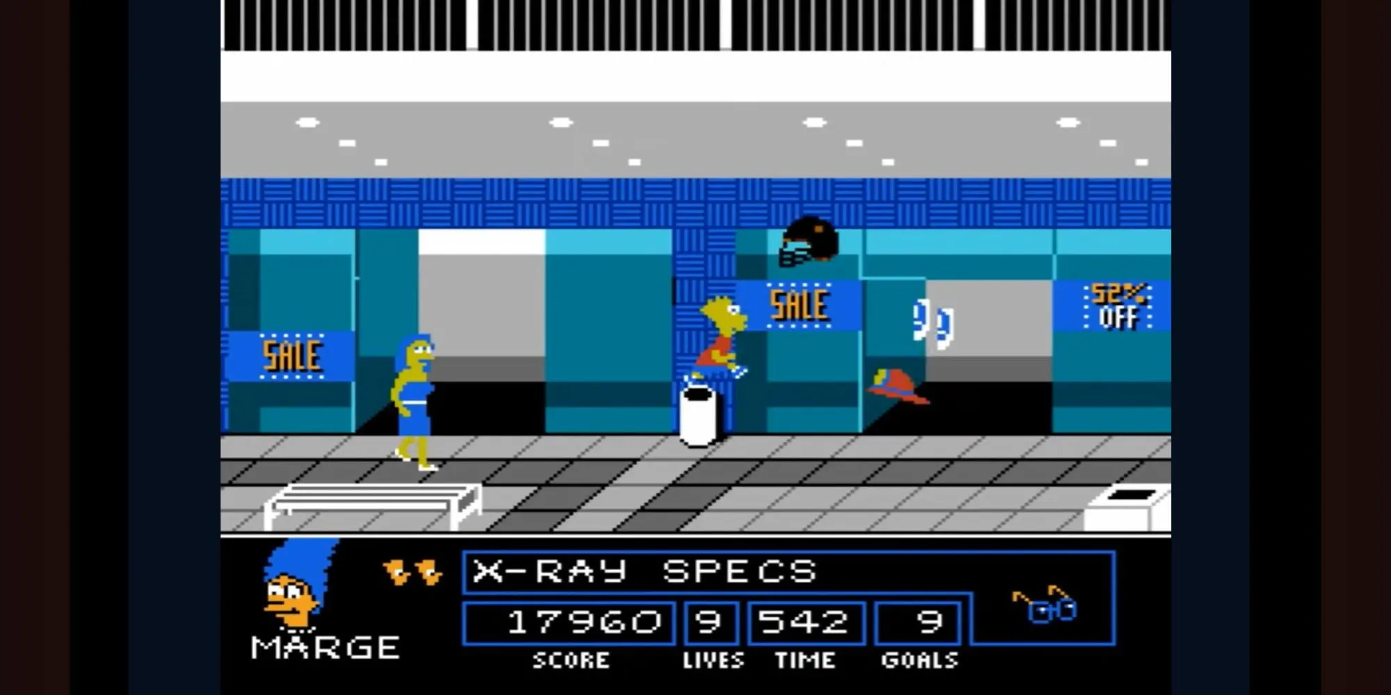 Màn hình gameplay của Bart vs. The Space Mutants năm 1991