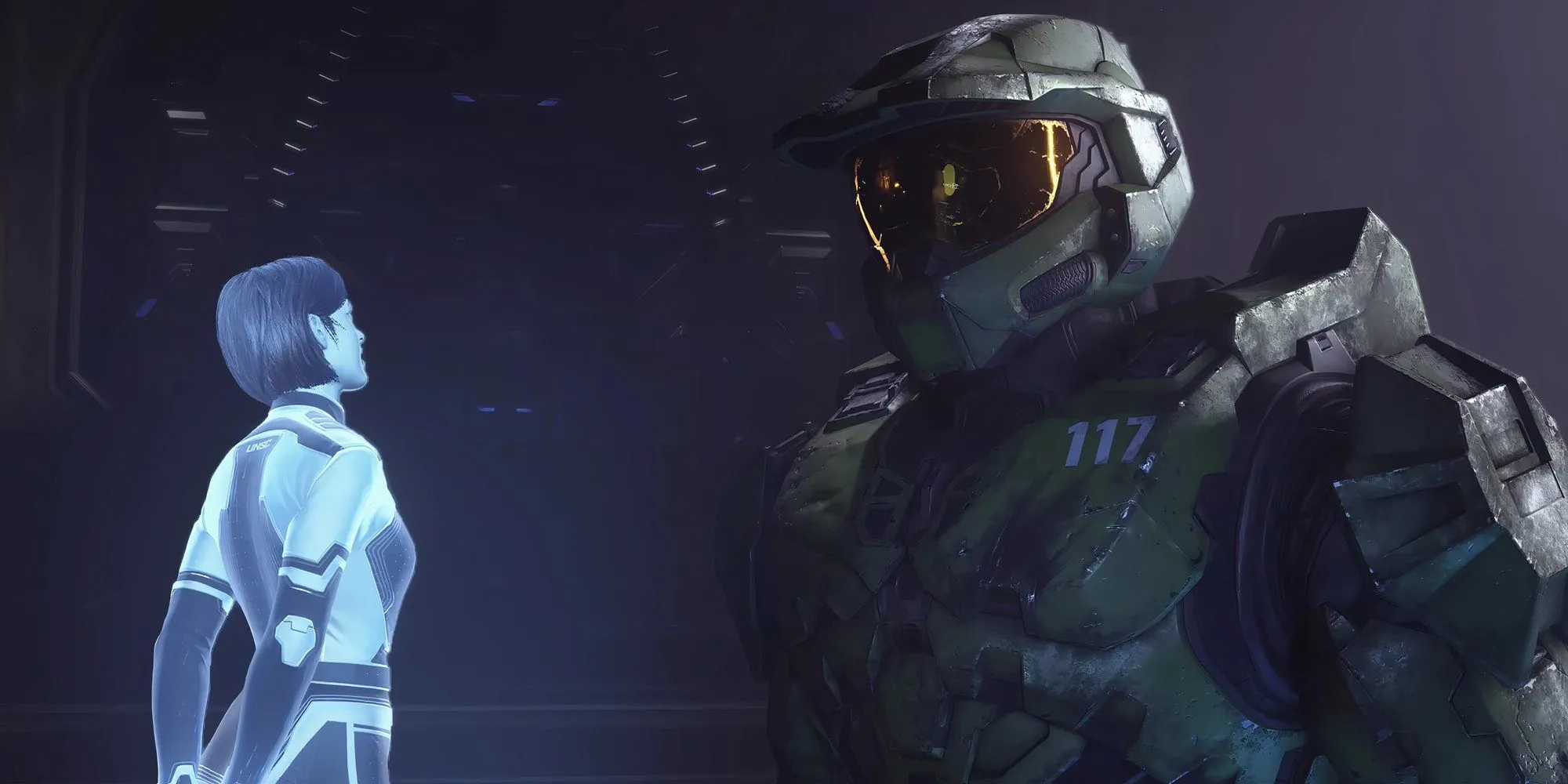 Master Chief nói chuyện với The Weapon trên Installation-07 trong Halo Infinite