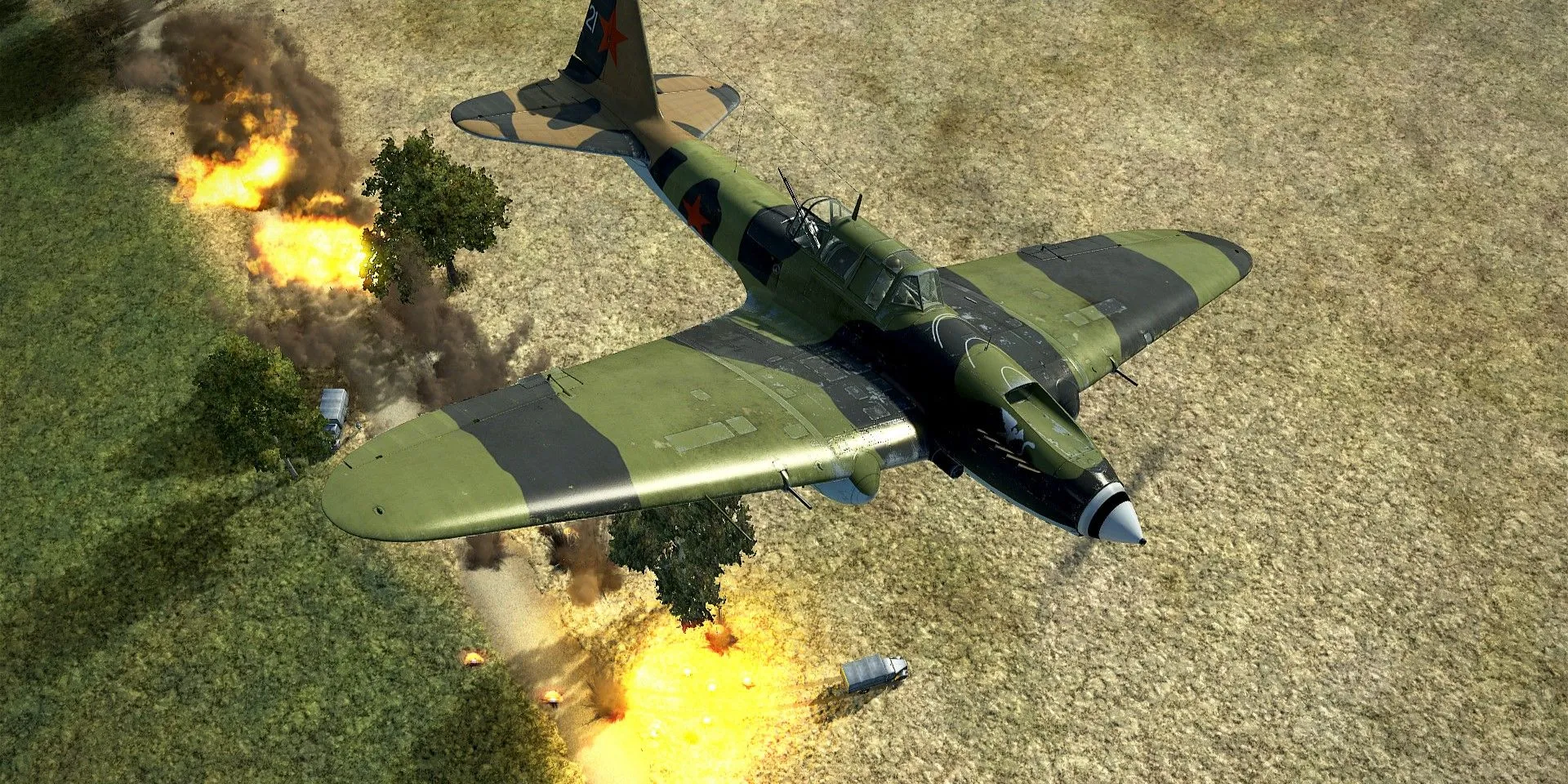 Máy bay chiến đấu Il-2 Sturmovik trên bầu trời trong game mô phỏng IL-2 Sturmovik: Great Battles