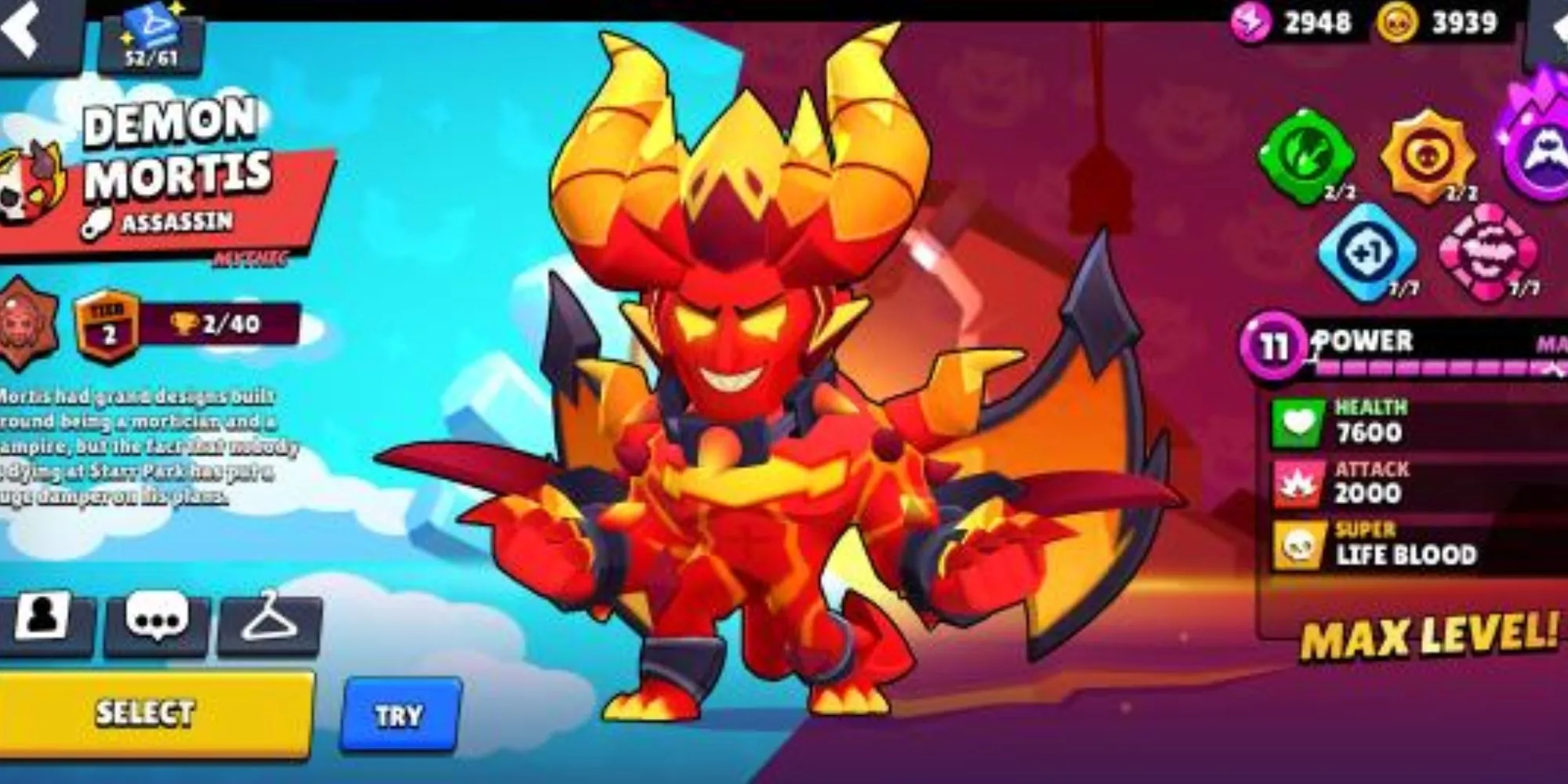 Mortis, brawler sát thủ trong Brawl Stars, vung xẻng tấn công đối thủ