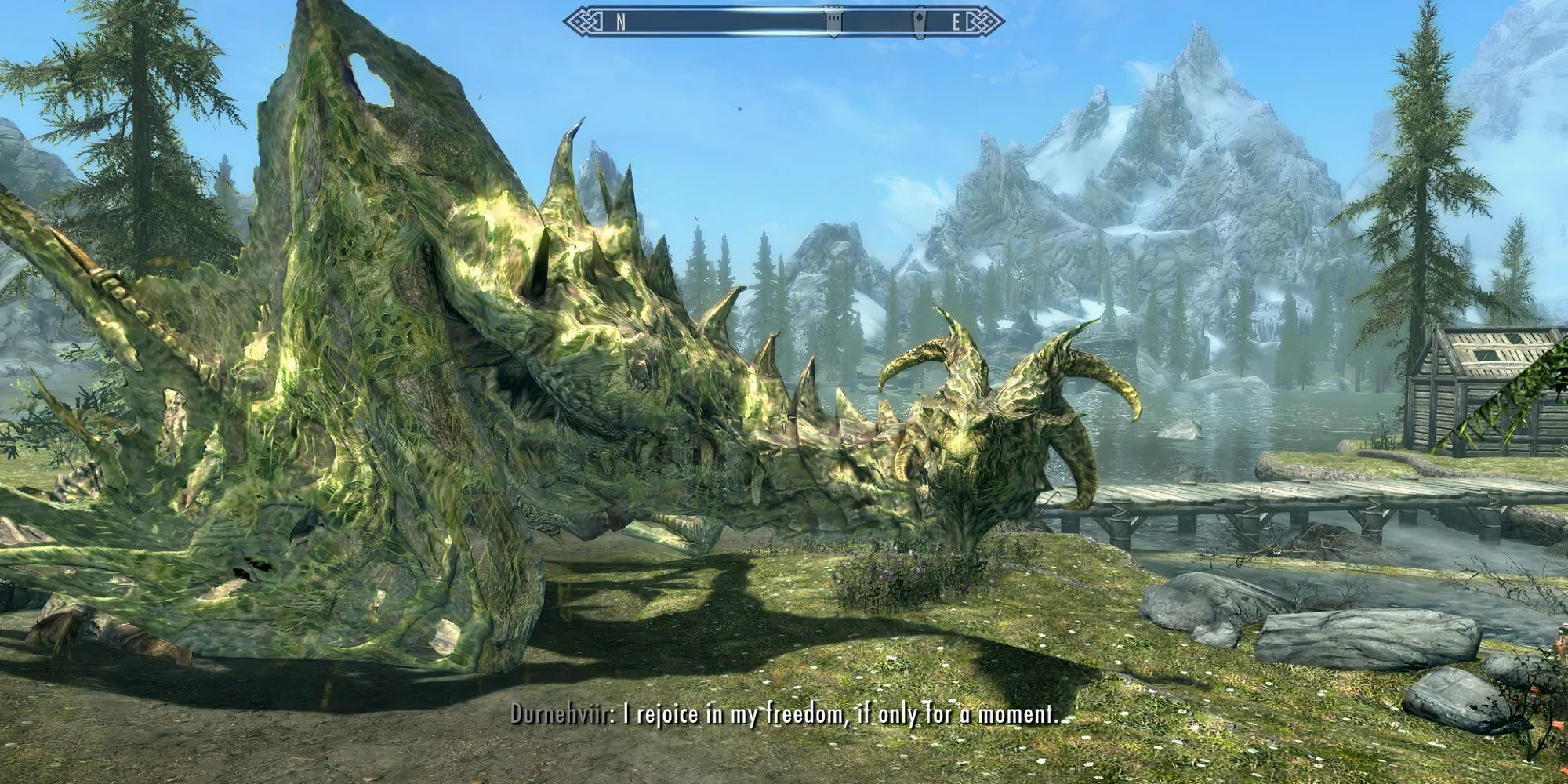Một nhân vật pháp sư gọi hồn đứng giữa những xác sống được hồi sinh trong Skyrim