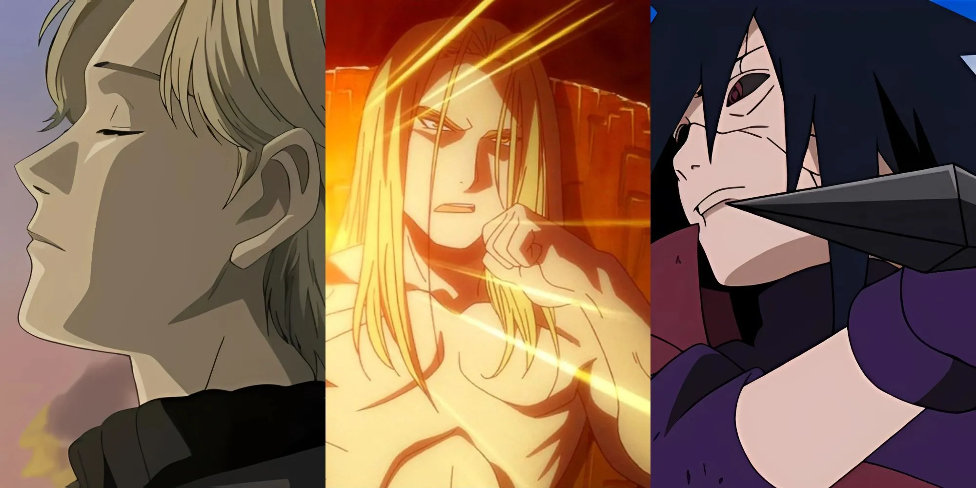 Một số nhân vật anime nổi loạn như Johan Liebert, Father từ Fullmetal Alchemist Brotherhood và Madara Uchiha
