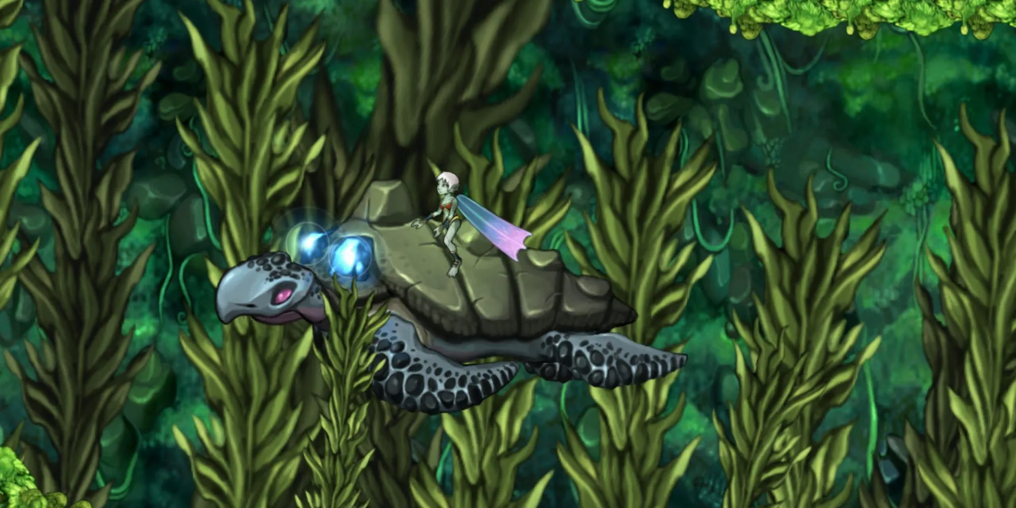 Nàng tiên cá Nia bơi lội trong thế giới dưới nước của game Aquaria