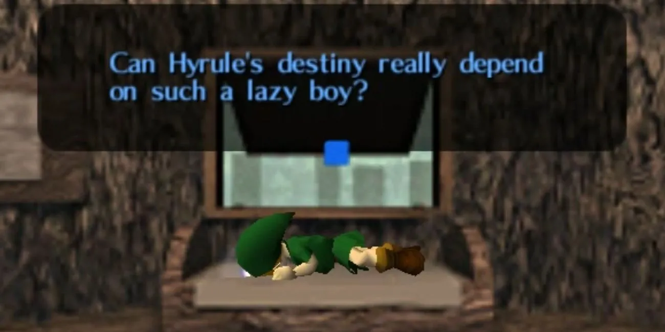 Navi đánh thức Link trong The Legend of Zelda: Ocarina of Time