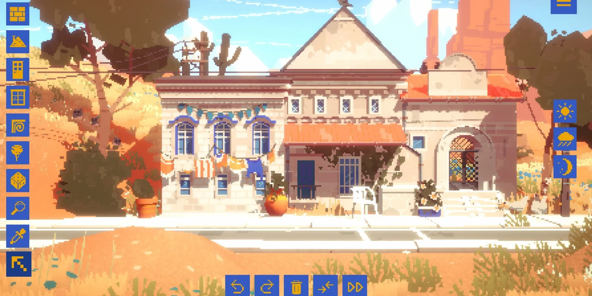 Ngôi nhà tùy chỉnh nhỏ nhắn trong khung cảnh sa mạc tuyệt đẹp của game xây dựng thư giãn Summerhouse