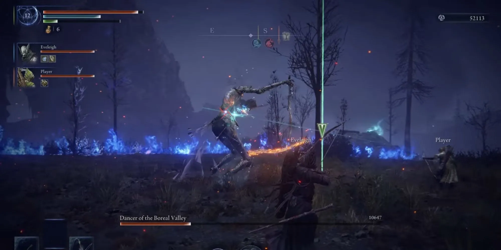 Người chơi chiến đấu với boss Dancer of the Boreal Valley trong Elden Ring Nightreign