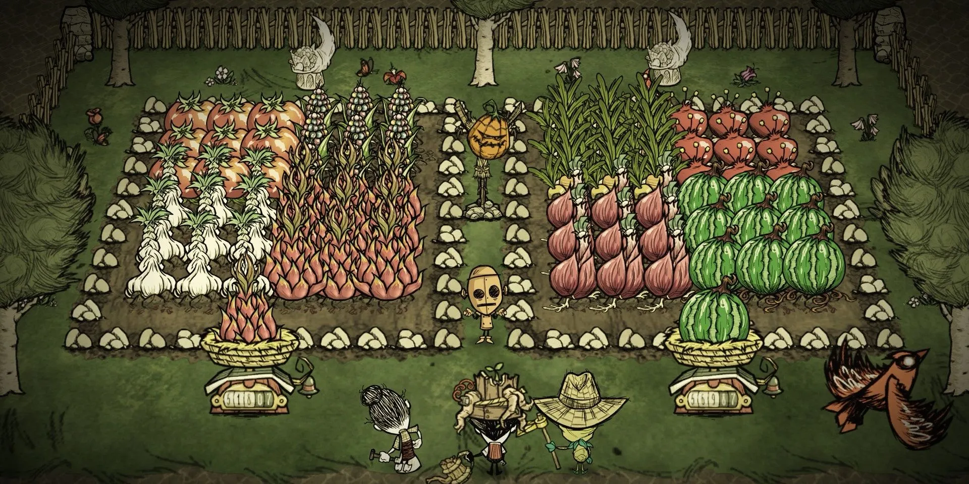 Người chơi xây dựng trang trại trong game sinh tồn roguelike Don't Starve Together