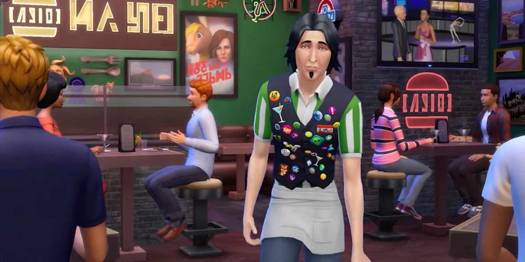 Người phục vụ mệt mỏi trong The Sims 4 Dine Out