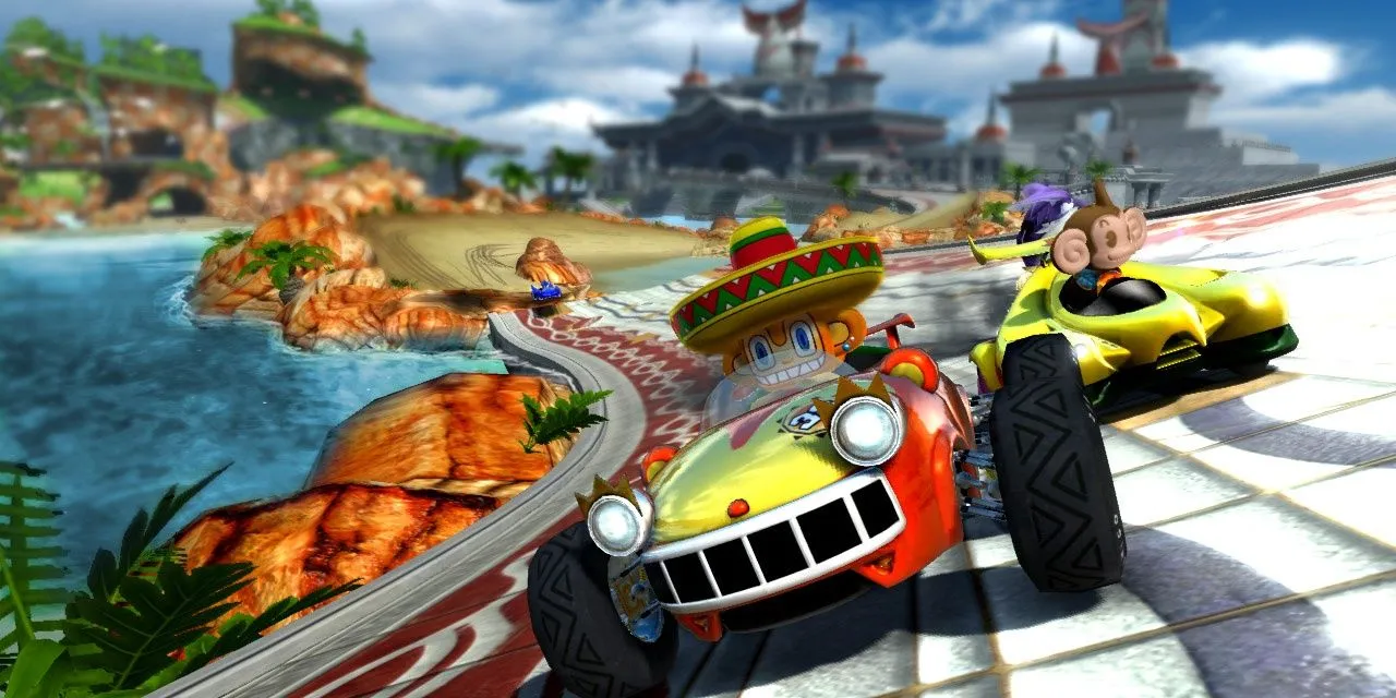 Nhân vật Amigo và AiAi đua xe trong Sonic & SEGA All-Stars Racing