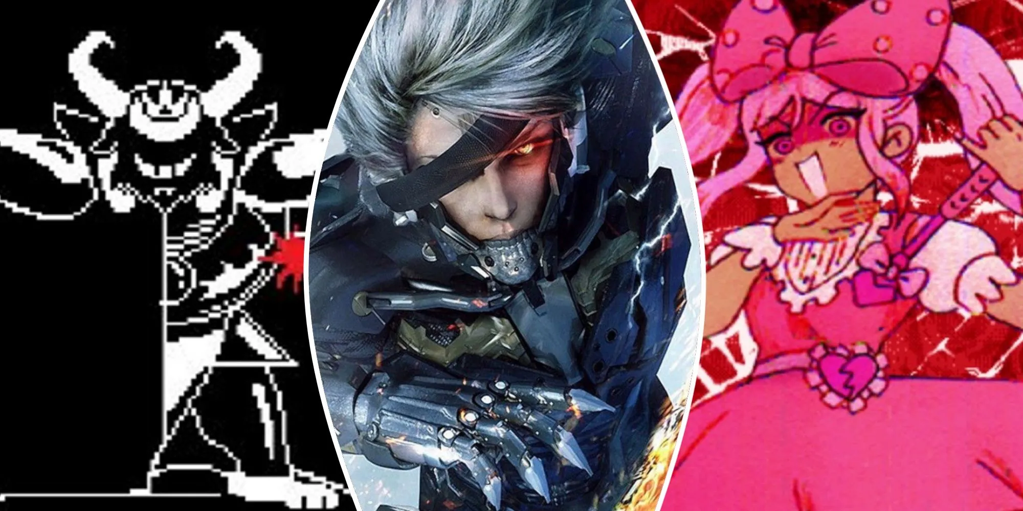 Nhân vật Asgore, khung cảnh Metal Gear Rising, và Sweetheart - đại diện cho các nhạc nền đấu boss hay nhất