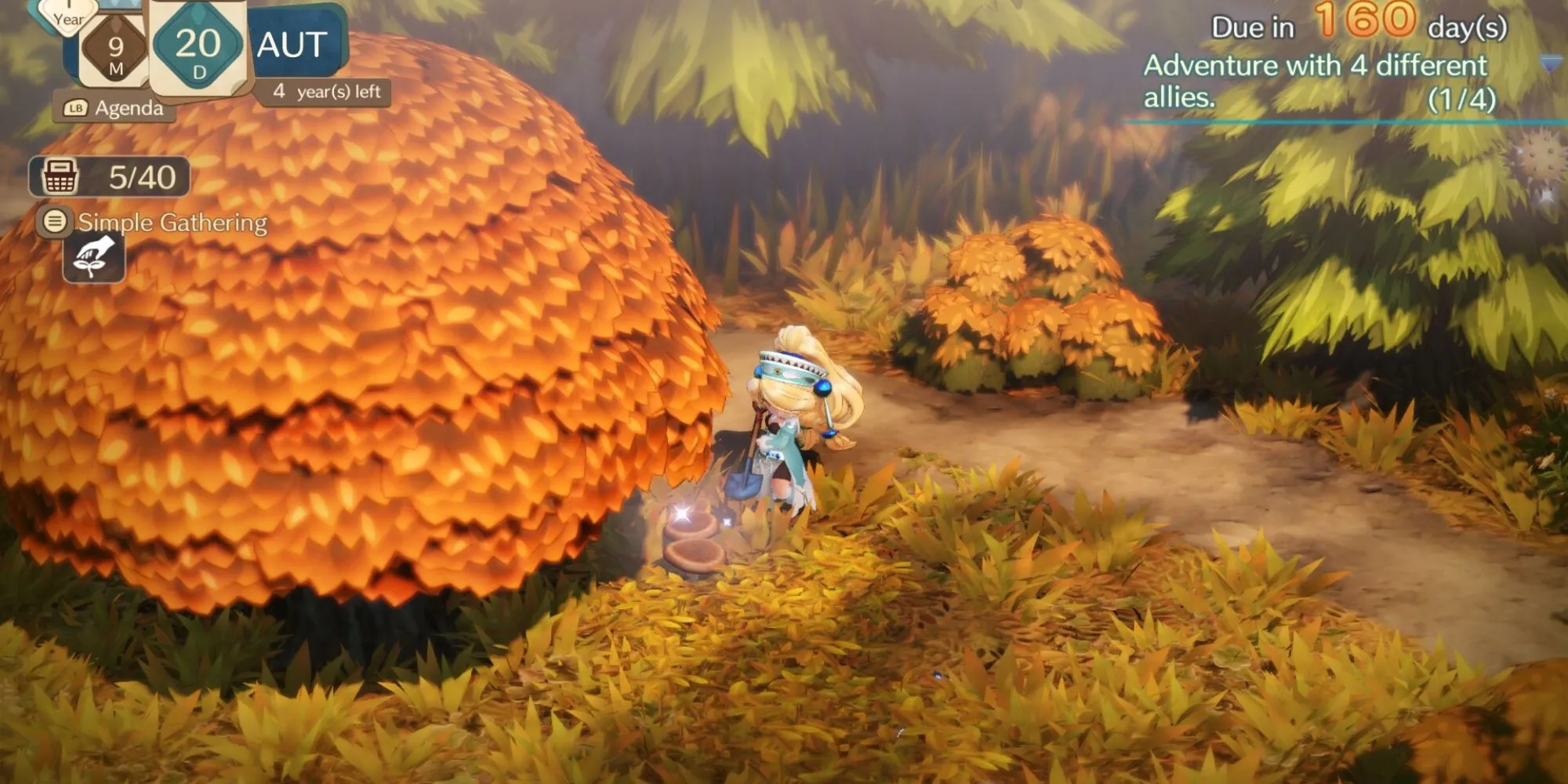 Nhân vật Atelier Marie đang thu thập nguyên liệu trong game remake