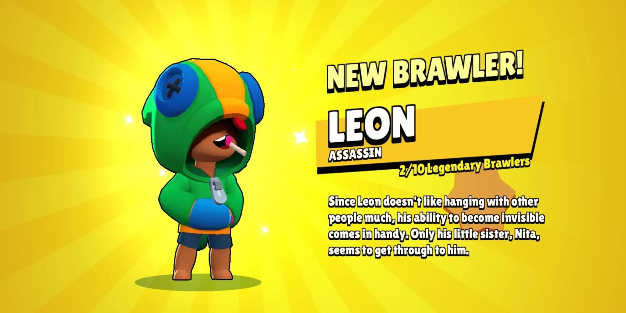 Nhân vật Brawler Huyền thoại Leon trong game Brawl Stars với toàn thân.