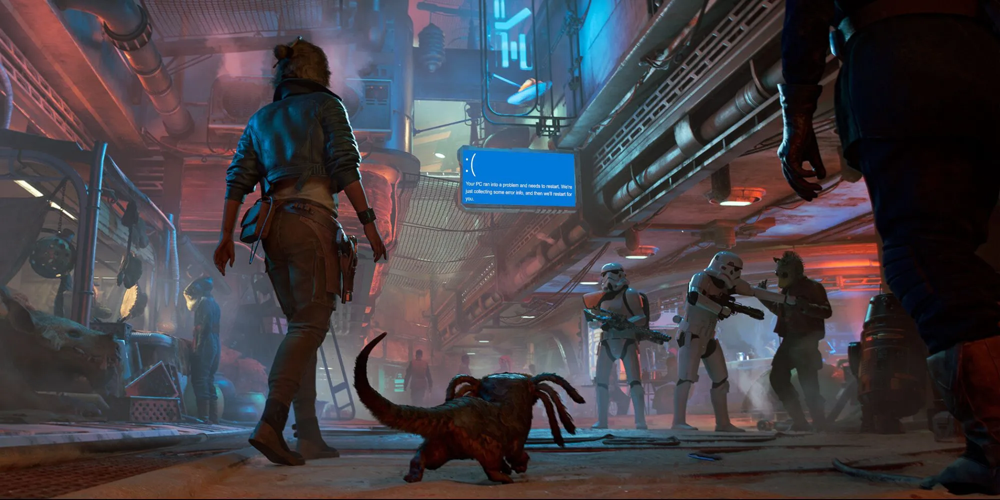 Nhân vật chính Kay Vess cùng cộng sự Nix trong Star Wars Outlaws