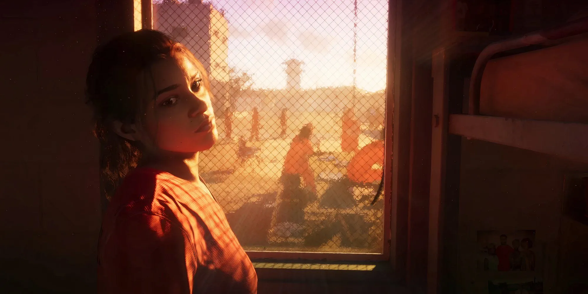 Nhân vật chính Lucia trong trailer GTA 6, có thể là cảnh trong tù hoặc đồn cảnh sát
