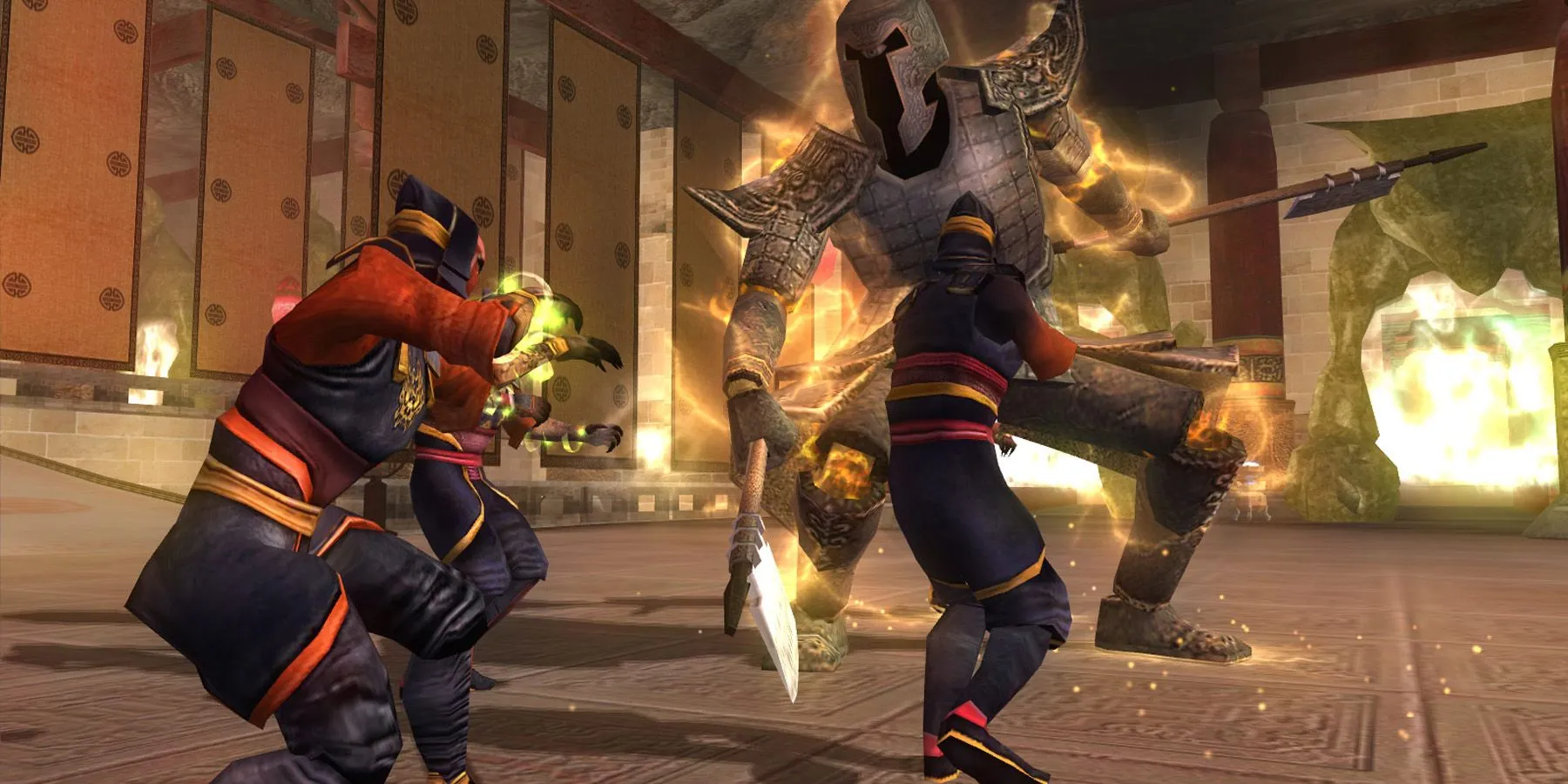Nhân vật chính trong game Jade Empire đứng tạo dáng với vũ khí