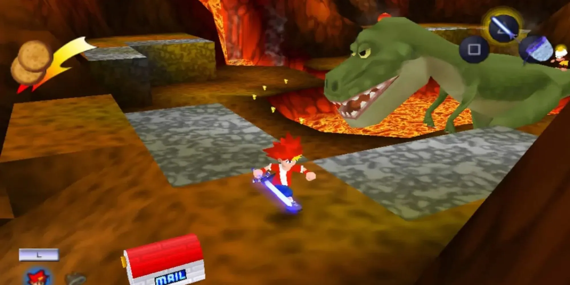 Nhân vật chính trong game platformer Ape Escape: On the Loose trên PSP, một tựa game độc đáo có trên PS Plus.