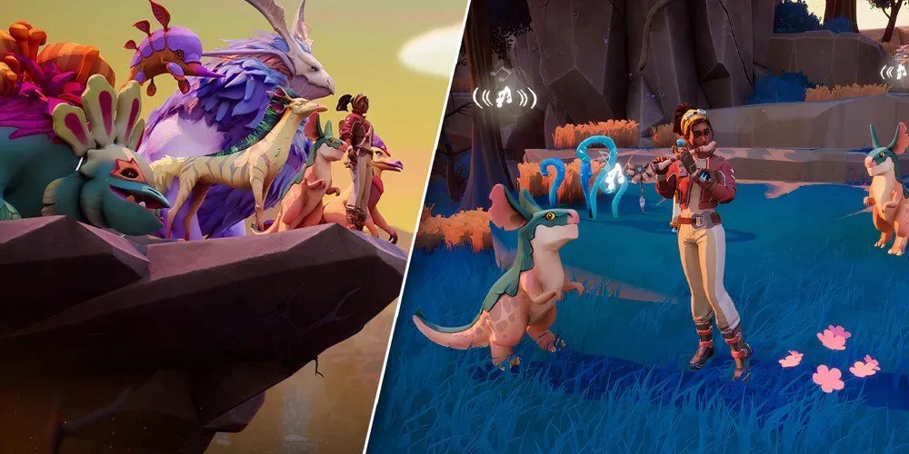 Nhân vật chính tương tác với sinh vật trong Creatures of Ava, giới thiệu gameplay giải cứu và khám phá thế giới tự nhiên.