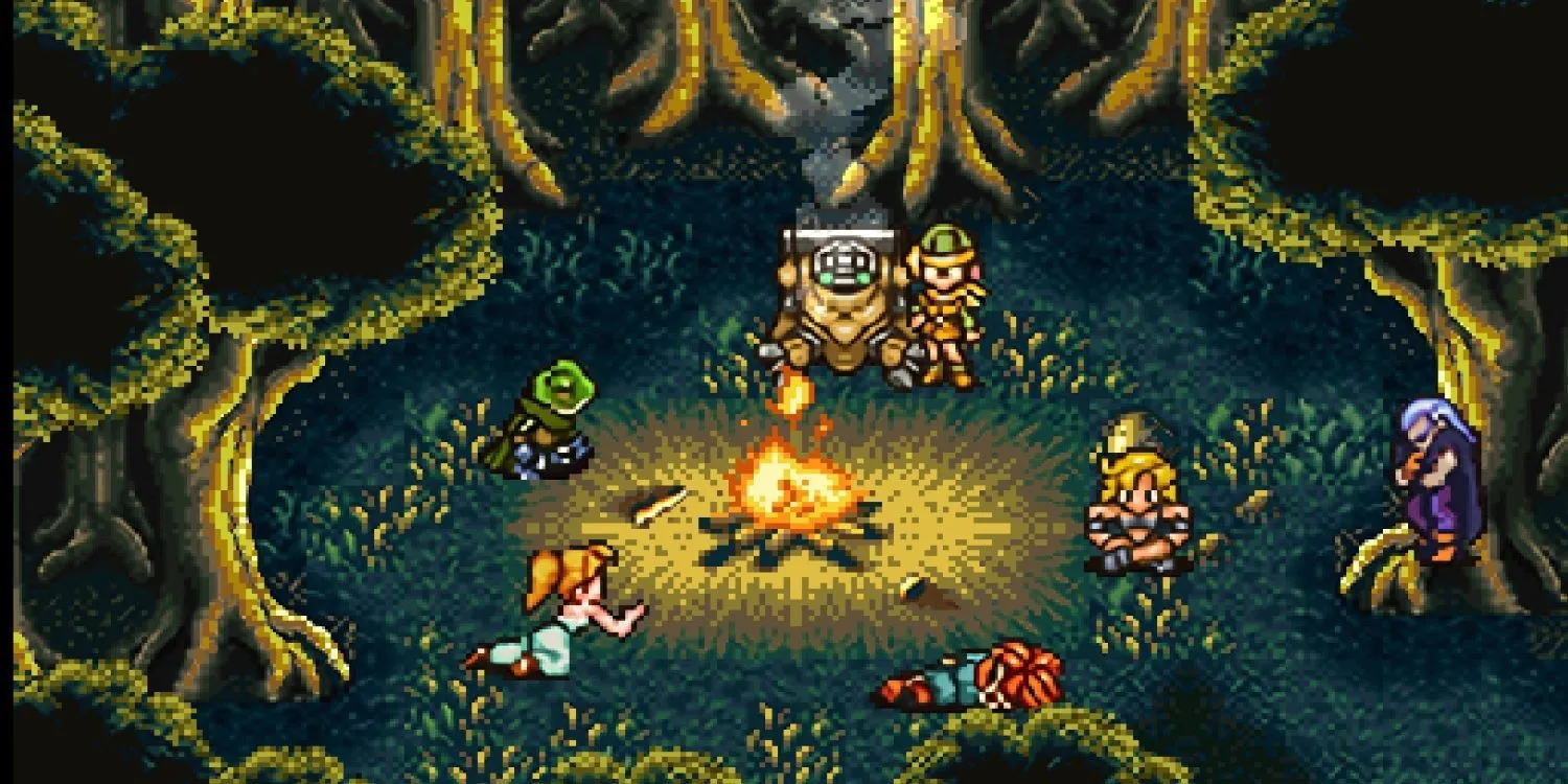 Nhân vật Crono và bạn bè trong game Chrono Trigger, một JRPG kinh điển