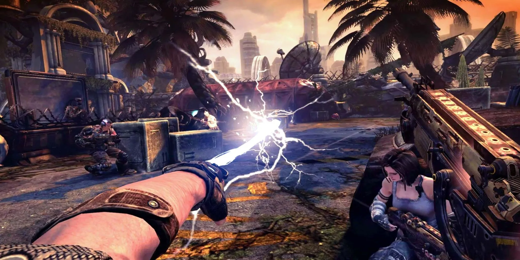 Nhân vật Grayson sử dụng Leash trong Bulletstorm