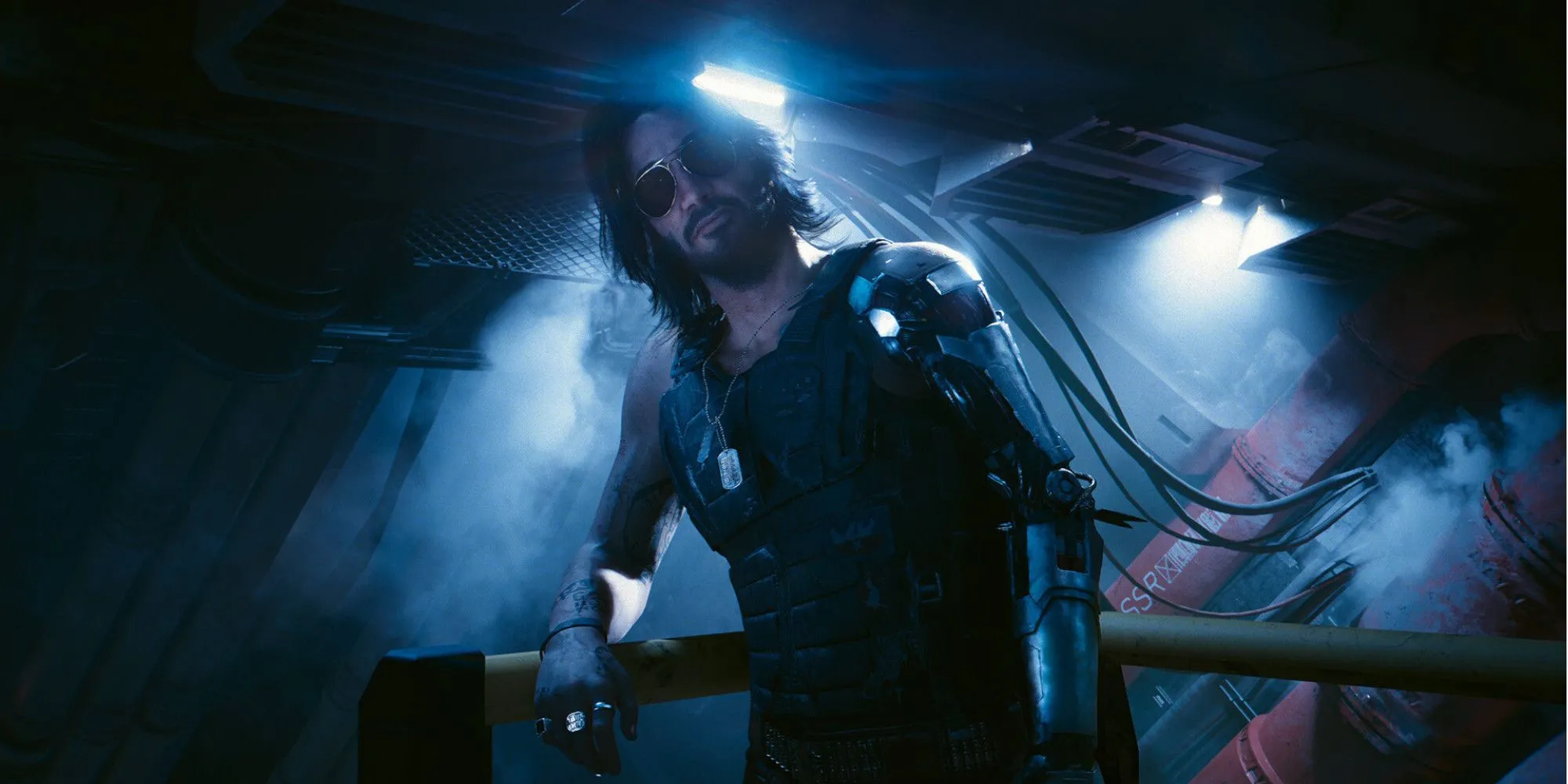 Nhân vật Johnny Silverhand trong Cyberpunk 2077 do Keanu Reeves thủ vai, biểu tượng của sự hồi sinh game từ đống lỗi.