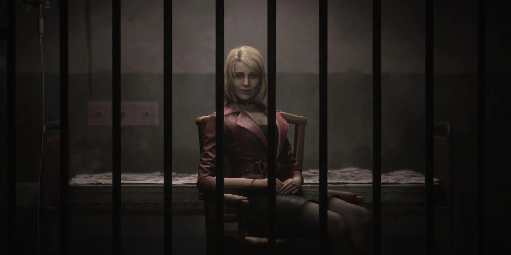 Nhân vật Maria ngồi sau song sắt trong Silent Hill 2 Remake