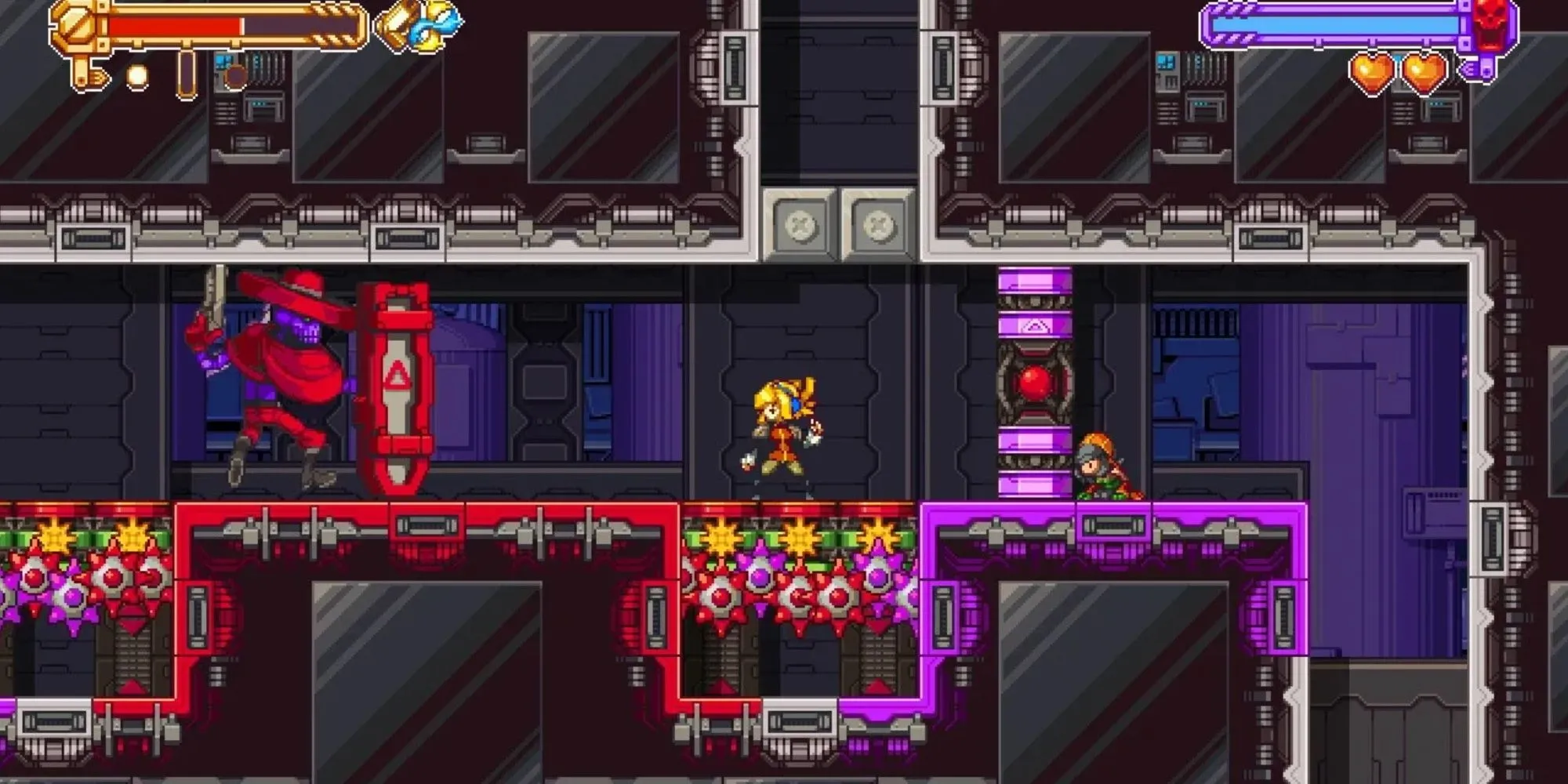 Nhân vật Robin và môi trường đầy màu sắc trong game indie Iconoclasts
