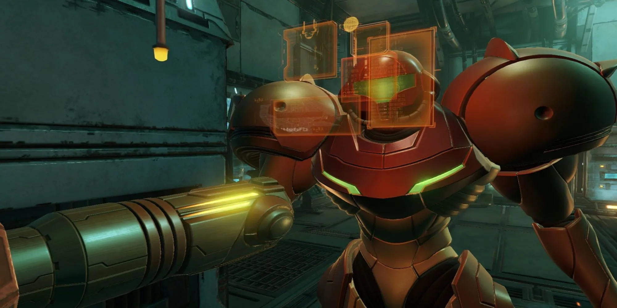 Nhân vật Samus trong Metroid Prime, một ví dụ kinh điển về FPS kết hợp Metroidvania