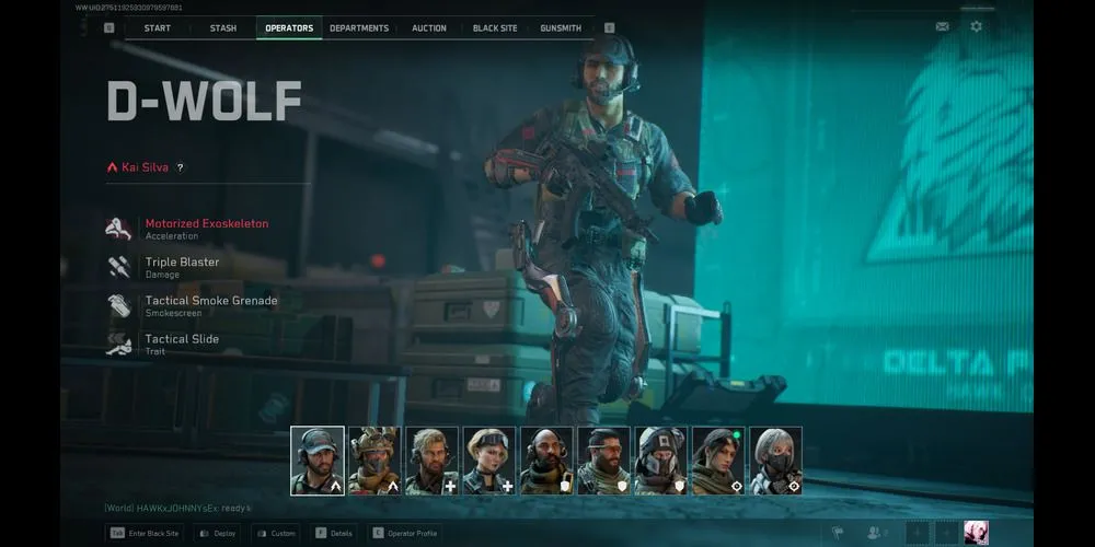 Operator D-Wolf sử dụng Exoskeleton trong Delta Force