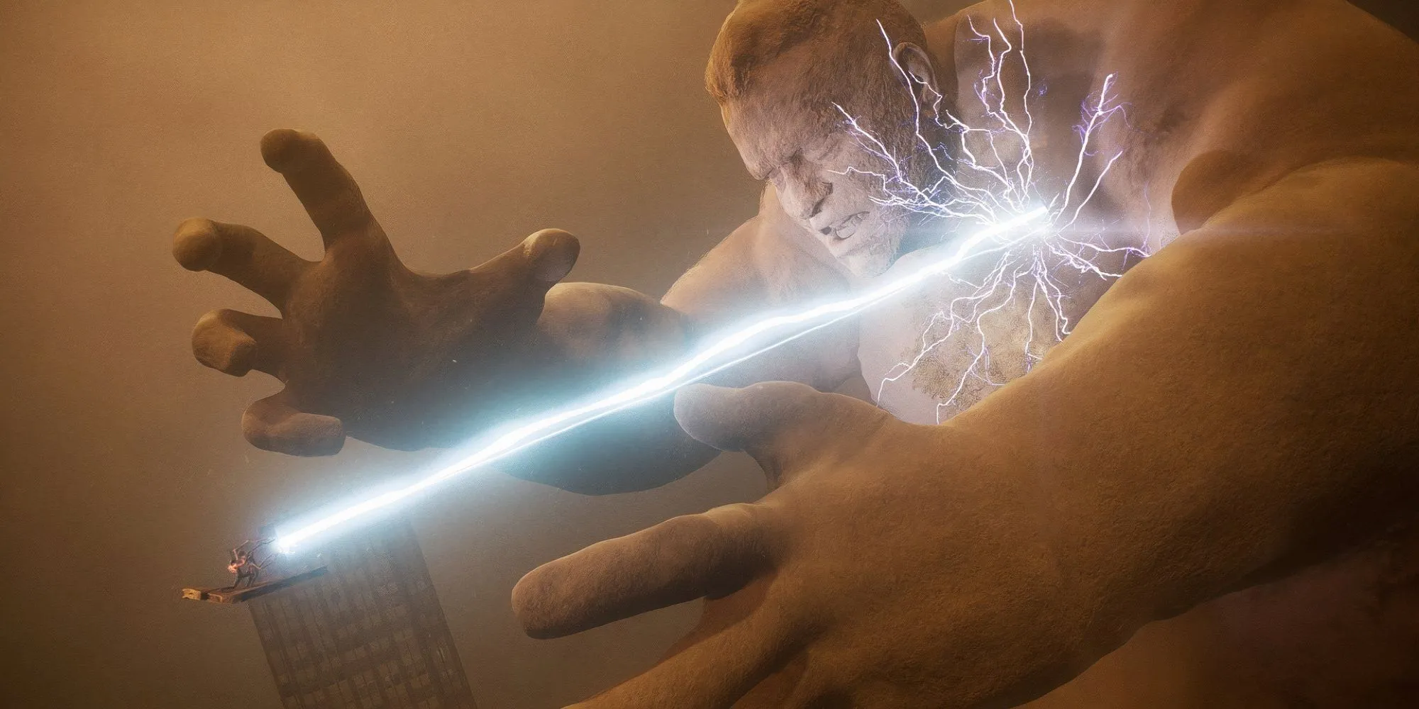 Peter và Miles chiến đấu với Sandman trong Marvel's Spider-Man 2.