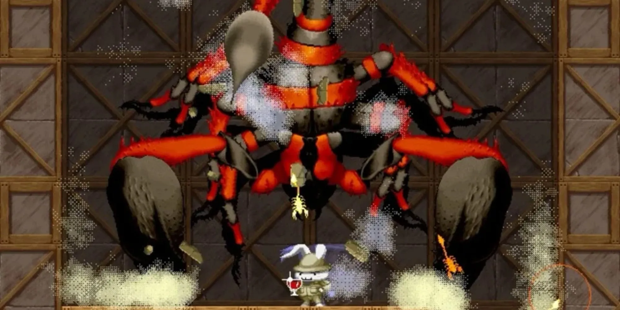 Pharaoh Rebirth+ gameplay: Nhân vật chính Thỏ Banfield chiến đấu trong lăng mộ cổ